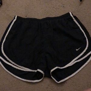 Nike tempo shorts size L black with white trim